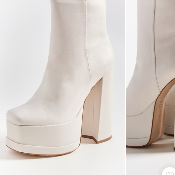 NIB Schutz Selene Platform Booties ankle boots Pearl white 7 Hot Nappa Leather - Picture 6 of 8